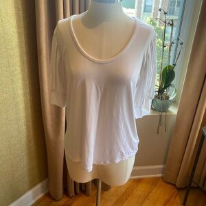 Frame Denim White Puff Sleeve Tee